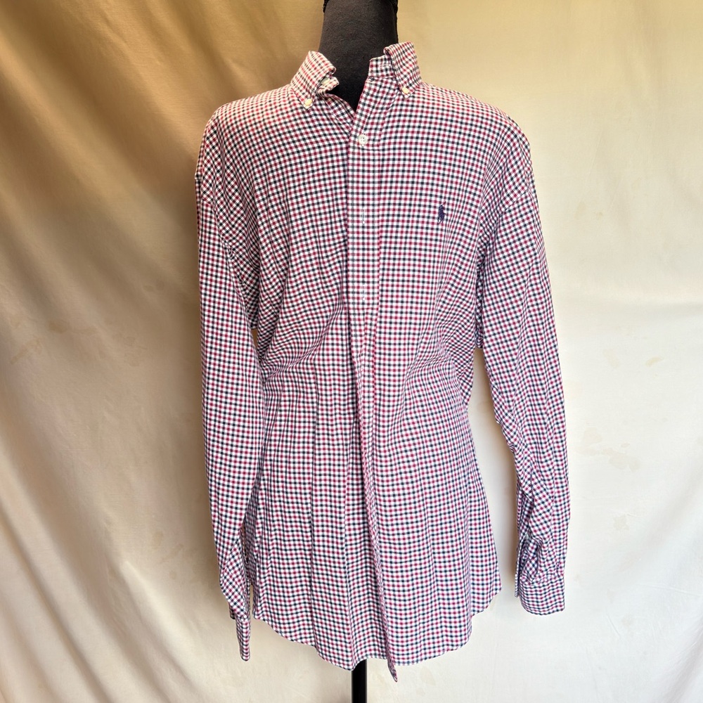 Ralph Lauren Red and Blue Checkered Men's Shirt